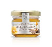 Apicoltura Casentinese, Miele di Acacia e Tartufo, con Scaglie di Tartufo Nero, Linea Gourmet, Vasetto da 70 g