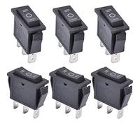 APIELE 6 interruttori a levetta, 3 posizioni ON/OFF con interruttore a bilanciere SPDT a 3 poli, 250 V, 16 A, interruttore a levetta fai da te KCD3-103 (interruttore on/off nero)