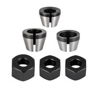 APIELE Set di 6 pinze di serraggio da 6/6,35/8 mm per fresatrice compatibile con Einhell Katsu Bosch Dewalt Makita Ink, 2 dadi per incisione, fresa del legno, lavorazione dei bordi, accessori di