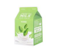 A'PIEU GREEN TEA MILK ONE-PACK Maschera in Tessuto Viso Latte e Tè Verde 21 G