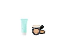 A'PIEU - Pure Block Aqua Sun Gel SPF50+ PA+++ X Jung Saem Mool - Essential Skin Nuder Cushion - 14g+14g - Medium-Deep