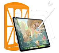 apiker 2 pellicole protettive Paper-Feel per iPad Pro 33 cm M5/M4 | Vetro temperato opaco 9H, antiriflesso, scrittura come su carta, compatibile con Apple Pencil, cornice di allineamento
