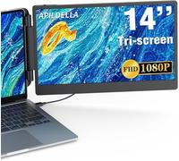 APILDELLA Estensore portatile doppio monitor 1080p da 14" per computer portatili - USB C e HDMI, Plug-Play per doppio display su Mac e Windows, adatto per laptop da 13" a 17,3"