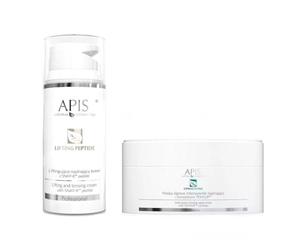 APIS Express Lifting Maschera per alghe & LIFTING PEPTIDE Set di gel ad ultrasuoni, effetto lifting istantaneo, ialuronico e peptidi SNAP-8, ideale per NuFace, gel ad ultrasuoni per maschere viso e