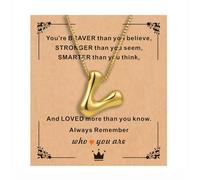 APIUWOXE Collana con lettera bolla d'oro per le donne, delicate collane con iniziali a bolle per le donne in oro 18 K riempito con nome palloncino gonfio lettera ciondolo collana regalo alla moda