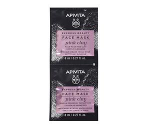 Apivita Express Beauty Maschera Viso Delicatamente Purificante con Argilla Rosa 2 pz