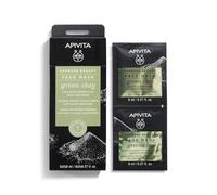 APIVITA Express maschera viso di pulizia profonda con argilla verde 2 x 8 ml