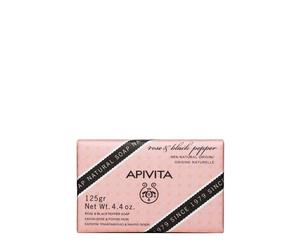 Apivita Sapone naturale solido e scrub esfoliante corpo con Rosa e Pep