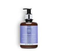 Apivita Schiuma detergente per viso e occhi, 300 ml, detergente schiumoso per viso e struccante, con lavanda, oliva e propoli, pulisce delicatamente, idrata, protezione antiossidante