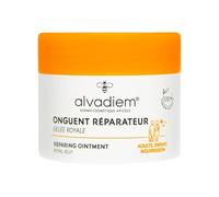 ALVADIEM Unguento Riparatore 50 ml - Balsamo Riparatore per Pelli Molto Secche, Fessure, Screpolature, Mani e Piedi - Nutriente Intensivo alla Pappa Reale - Prodotto in Francia