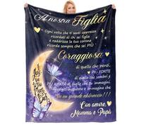 Apjielop Regali per Figlia, Idea Regalo Figlia, Regalo Figlia Speciale Compleanno da Papà e Mamma,Coperta in Pile di Incoraggiamento Positivo per la Figlia, A Nostra Figlia