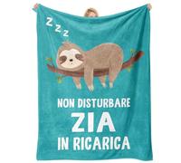 Apjielop Regalo Natale Zia, Regalo Zia Compleanno Perfetto da Nipote - Coperta di Bradipo che Dorme 130 × 150cm, Idee Regalo Zia Natale 2025, Verde