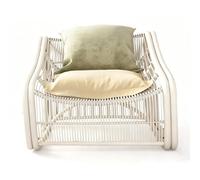 Apk i bc Poltrona in Rattan, Sedia da Esterno con Comodo Cuscino, Rattan Traspirante e Resistente all'Acqua, Ideale per Il Patio, Include 2 Cuscini Decorativi(off-White,80 * 100 * 100)