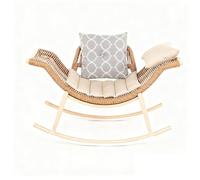 Apk i bc Sedia a Dondolo in Stile Moderno, Sedia da Sole Intrecciata a Mano, Robusta e Durevole, Facile da Pulire, Un Articolo per Il Tempo Libero in casa.(Thick,114 * 69 * 86)