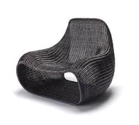 Apk i bc Sedia da Esterno in Rattan Semplice per Il Tempo Libero, per Una Sola Persona, Facile da spostare, Robusta e Durevole, Adatta all'Uso Esterno(Black,104 * 89 * 85CM)