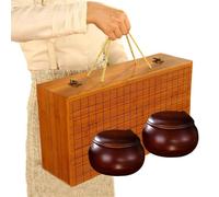 Apk i bc Set da Gioco Go, Set da Gioco Go Pieghevole in Legno, Facile da riporre, Adatto per Principianti di Go e Gomoku(A,46 * 43 * 6.5cm)