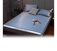 Apkibc Folding Ice Silk Three Piece Cooling Mat, Breathable, Quick Drying, Machine Washable, Suitable for Multiple Scenarios in Dormitories And Homes(Blue,1.8 * 2m)