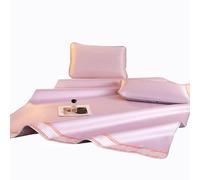 Apkibc Ice Silk Cooling Mat, Breathable And Non Sticky, Foldable Design, Suitable for Comfortable Bed Covers in Schools And Homes, Three-Piece Suit(Pink,150 * 200cm)
