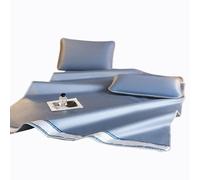 Apkibc Ice Silk Cooling Mat, Breathable And Non Sticky, Foldable Design, Suitable for Comfortable Bed Covers in Schools And Homes, Three-Piece Suit(Blue,200 * 220cm)