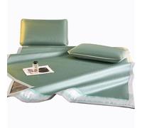 Apkibc Ice Silk Cooling Mat, Breathable And Non Sticky, Foldable Design, Suitable for Comfortable Bed Covers in Schools And Homes, Three-Piece Suit(Green,150 * 200cm)