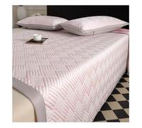 Apkibc Ice Silk Cooling Pad, Summer Solid Color Three Piece Set, Washable And Foldable Pad, Used for Dormitory Families(Pink,200x220cm)
