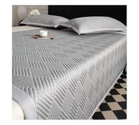 Apkibc Tappetino rinfrescante in Seta ghiacciata, Set Estivo da Tre Pezzi, Lavabile e Pieghevole, utilizzato per Le Famiglie Che alloggiano in dormitori.(Dark Grey,200x220cm)