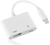 APKLVSR Adattatore da Light-ning a HDMI per iPhone e iPad - Convertitore Video Full HD 1080P con Porta di Ricarica, Cavo HDMI per TV, Monitor e Proiettore, Plug & Play per Streaming, Gaming e Ufficio