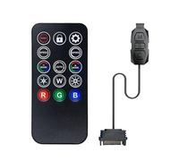 APKLVSR ARGB Controller con telecomando, controller ARGB da 5 V, 3 pin, per splitter ARGB, dimmer LED alimentato da SATA con telecomando a 14 tasti, per RGB, ventola RGB
