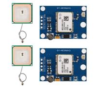 APKLVSR GPS Modulo GPS6MV2 Con Controllo di Volo Dell'antenna, Modulo di Posizione MWC IMU APM2 per Arduino (2 Pezzi)