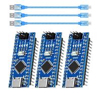 APKLVSR Nano-V3 Scheda di sviluppo con cavo USB, Nano Module 328P Chip CH340 5V 16M, Type-C USB Nano Baord compatibile con Arduino IDE(3 pezzi)