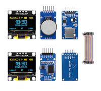 APKLVSR Real-Time Clock RTC Modulo AT24C32 IIC+Micro SD Mini TF Card Adapter Reader Driver+0,96 pollici OLED Display I2C 128 x 64 Pixel Modulo di visualizzazione + 20 cm 40 pin