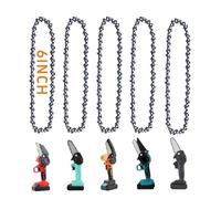 APKOL 5 Pezzi 1/4", 37 Maglie Guida Catene per Motosega da 6 pollici per Mini Motosega di Ricambio, Catena per Mini Motosega, Tagliare, Catena di Ricambio