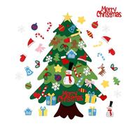 APKOL Albero di Natale in feltro 100 cm, DIY con 32 Ornamenti Staccabili, Albero Natale Decorazione per bambini, feltro bambini Regali per porta di casa, parete