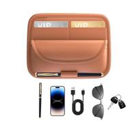 APKOL Porta Occhiali da Auto, Organizer Parasole per Auto,Pelle PU Universale Supporto per Occhiali Visiera per Tutti i Modelli di Auto,Accessori per Autos Interni,Arancione