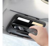 APKOL Porta Occhiali da Auto, Organizer Parasole per Auto,Pelle PU Universale Supporto per Occhiali Visiera per Tutti i Modelli di Auto,Accessori per Autos Interni,Nero