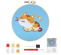 Apkpesterml Punch Needle Kit, Panda Punch Cuciture Tool DIY Kit per Ricamo Starter con Ago da Punzonatura, Kit per Ricamo a Punto Croce Mestiere Penna a Punzone Cerchi Aghi Strumento Embroidery (C)