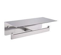 apl-8912g SUS304 Acciaio Inox Doppio fazzoletti di Carta igienica con ripiano Mobile Phone, Nichel Spazzolato