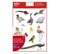 APLAY veri uccelli a tema - 144 gomets in 12 fogli - immagini realistiche per mettere in relazione gli uccelli - Sviluppare abi NEW