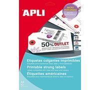 APLI 010149 Confezione da 100 etichette americane stampabile delle 2 lati 200 g 98 x 57 mm Bianco