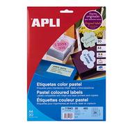 Apli 011843 - Etichette multiuso, 70 x 37 mm, confezione da 20, colore: Rosa pastello