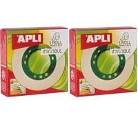 APLI 11036 - Nastro adesivo zelo invisibile 19 mm x 33 m (Confezione da 2)