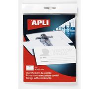 APLI 11745 - Cartellino identificativo con pinza + puntina (90 x 56 mm, 5 pezzi