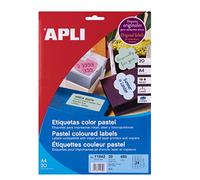APLI 11842 - Etichette blu pastello permanenti 70,0 x 37,0 mm 20 fogli