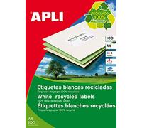 APLI 12060 - Etichette bianche permanenti riciclate 70,0 x 35,0 mm 100 fogli