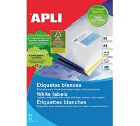 APLI 1213 - Etichette bianche permanenti 97,0 x 42,4 mm, 25 fogli