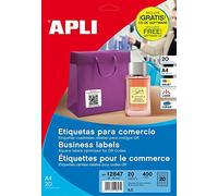 APLI 12847 - Etichette bianche permanenti 45,0 x 45,0 mm 20 fogli