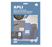 APLI 12921 - Etichette bianche permanenti 105,0 x 74,0 mm, 10 fogli