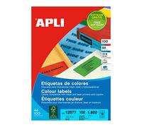 APLI 12977 Permanent Blue Labels 105.0 x 37.0 mm 100 Sheets