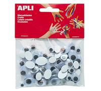APLI 13264 - Occhi mobili adesivi, ovali, bianco/nero