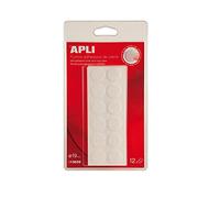 APLI 13659 - Pastiglie autoadesive bianche, Ø 19 mm